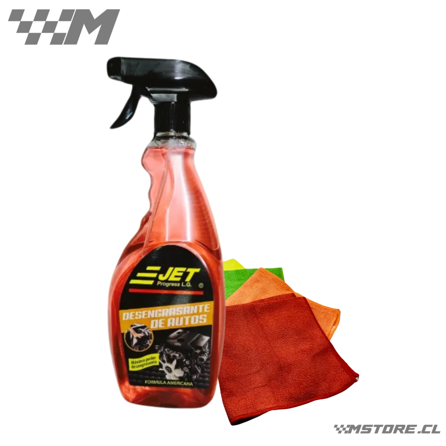 Desengrasante Automotriz JET 500 ml + Paño de Micro Fibra